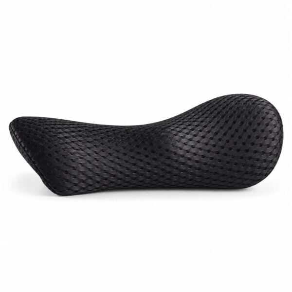Black contoured ErgoPillow with a mesh cover